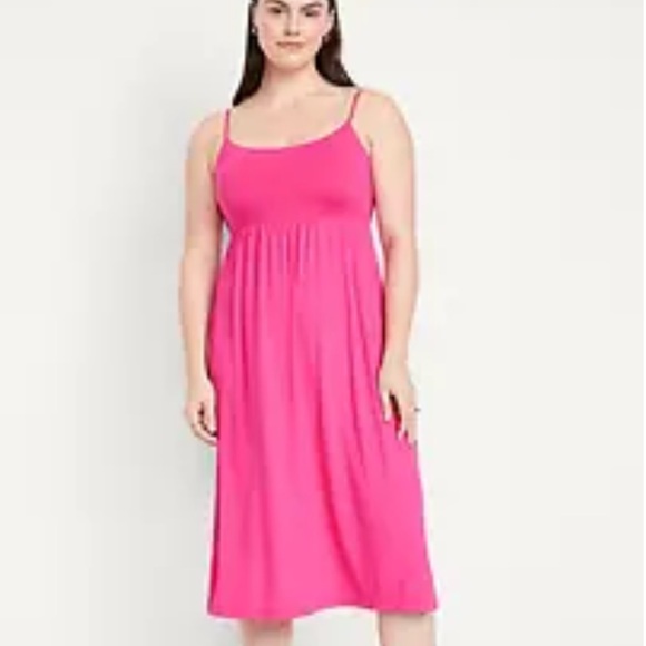 NWT OLD NAVY Fit & Flare Cami Midi Dress Color: Polarized Pink - Picture 2 of 6